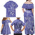 Polynesia Stomach Cancer Awareness Family Matching Off Shoulder Maxi Dress and Hawaiian Shirt Periwinkle Ribbon Brave Strong!