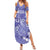 Polynesia Stomach Cancer Awareness Family Matching Summer Maxi Dress and Hawaiian Shirt Periwinkle Ribbon Brave Strong!