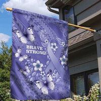 Polynesia Stomach Cancer Awareness Garden Flag Periwinkle Ribbon Brave Strong! LT14 - Polynesian Pride
