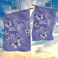 Polynesia Stomach Cancer Awareness Garden Flag Periwinkle Ribbon Brave Strong! LT14 - Polynesian Pride