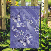 Polynesia Stomach Cancer Awareness Garden Flag Periwinkle Ribbon Brave Strong! LT14 Garden Flag Periwinkle - Polynesian Pride