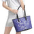 Polynesia Stomach Cancer Awareness Leather Tote Bag Periwinkle Ribbon Brave Strong!