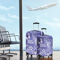 Polynesia Stomach Cancer Awareness Luggage Cover Periwinkle Ribbon Brave Strong! LT14 - Polynesian Pride