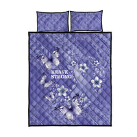 Polynesia Stomach Cancer Awareness Quilt Bed Set Periwinkle Ribbon Brave Strong! LT14 - Polynesian Pride