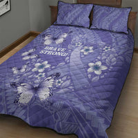 Polynesia Stomach Cancer Awareness Quilt Bed Set Periwinkle Ribbon Brave Strong! LT14 - Polynesian Pride
