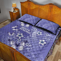 Polynesia Stomach Cancer Awareness Quilt Bed Set Periwinkle Ribbon Brave Strong! LT14 - Polynesian Pride
