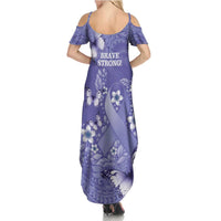 Polynesia Stomach Cancer Awareness Summer Maxi Dress Periwinkle Ribbon Brave Strong! LT14 - Polynesian Pride