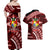 Malo e lelei Tonga Couples Matching Off Shoulder Maxi Dress and Hawaiian Shirt Tongan Ngatu Pattern Red Version LT14 - Polynesian Pride