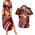 Malo e lelei Tonga Couples Matching Summer Maxi Dress and Hawaiian Shirt Tongan Ngatu Pattern Red Version LT14 Red - Polynesian Pride