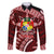 Malo e lelei Tonga Family Matching Mermaid Dress and Hawaiian Shirt Tongan Ngatu Pattern Red Version LT14 Dad's Shirt - Long Sleeve Red - Polynesian Pride