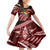 Malo e lelei Tonga Family Matching Off Shoulder Short Dress and Hawaiian Shirt Tongan Ngatu Pattern Red Version LT14 Daughter's Dress Red - Polynesian Pride