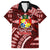 Malo e lelei Tonga Family Matching Off Shoulder Short Dress and Hawaiian Shirt Tongan Ngatu Pattern Red Version LT14 Dad's Shirt - Short Sleeve Red - Polynesian Pride