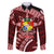 Malo e lelei Tonga Family Matching Puletasi Dress and Hawaiian Shirt Tongan Ngatu Pattern Red Version LT14 Dad's Shirt - Long Sleeve Red - Polynesian Pride