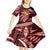 Malo e lelei Tonga Kid Short Sleeve Dress Tongan Ngatu Pattern Red Version LT14 - Polynesian Pride