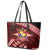 Malo e lelei Tonga Leather Tote Bag Tongan Ngatu Pattern Red Version LT14 - Polynesian Pride