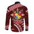 Malo e lelei Tonga Long Sleeve Button Shirt Tongan Ngatu Pattern Red Version LT14 - Polynesian Pride