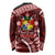 Malo e lelei Tonga Long Sleeve Shirt Tongan Ngatu Pattern Red Version LT14 - Polynesian Pride