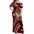 Malo e lelei Tonga Off Shoulder Maxi Dress Tongan Ngatu Pattern Red Version LT14 Women Red - Polynesian Pride