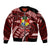 Malo e lelei Tonga Sleeve Zip Bomber Jacket Tongan Ngatu Pattern Red Version LT14 Unisex Red - Polynesian Pride