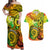 Halo Vanuatu Couples Matching Off Shoulder Maxi Dress and Hawaiian Shirt Sand Drawing Turtle Polynesian Tropical Flowers LT14 Reggae - Polynesian Pride