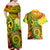 Halo Vanuatu Couples Matching Off Shoulder Maxi Dress and Hawaiian Shirt Sand Drawing Turtle Polynesian Tropical Flowers LT14 - Polynesian Pride