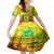 Halo Vanuatu Family Matching Short Sleeve Bodycon Dress and Hawaiian Shirt Sand Drawing Turtle Polynesian Tropical Flowers LT14 Daughter's Dress Reggae - Polynesian Pride