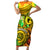 Halo Vanuatu Family Matching Short Sleeve Bodycon Dress and Hawaiian Shirt Sand Drawing Turtle Polynesian Tropical Flowers LT14 Mom's Dress Reggae - Polynesian Pride