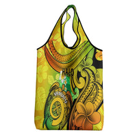 Halo Vanuatu Grocery Bag Sand Drawing Turtle Polynesian Tropical Flowers LT14 - Polynesian Pride