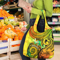 Halo Vanuatu Grocery Bag Sand Drawing Turtle Polynesian Tropical Flowers LT14 - Polynesian Pride