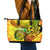 Halo Vanuatu Leather Tote Bag Sand Drawing Turtle Polynesian Tropical Flowers LT14 - Polynesian Pride