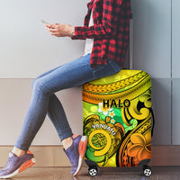 Halo Vanuatu Luggage Cover Sand Drawing Turtle Polynesian Tropical Flowers LT14 - Polynesian Pride