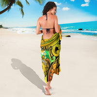 Halo Vanuatu Sarong Sand Drawing Turtle Polynesian Tropical Flowers LT14 - Polynesian Pride
