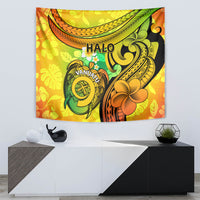 Halo Vanuatu Tapestry Sand Drawing Turtle Polynesian Tropical Flowers LT14 - Polynesian Pride