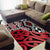 New Zealand Area Rug Aotearoa Kowhaiwhai Mix Taniko Art - Red