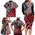 New Zealand Family Matching Long Sleeve Bodycon Dress and Hawaiian Shirt Aotearoa Kowhaiwhai Mix Taniko Art - Red