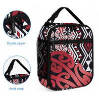 New Zealand Lunch Bag Aotearoa Kowhaiwhai Mix Taniko Art - Red LT14 - Polynesian Pride