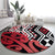 New Zealand Round Carpet Aotearoa Kowhaiwhai Mix Taniko Art - Red