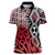 New Zealand Women Polo Shirt Aotearoa Kowhaiwhai Mix Taniko Art - Red