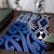 New Zealand Area Rug Aotearoa Kowhaiwhai Mix Taniko Art - Blue