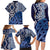 New Zealand Family Matching Long Sleeve Bodycon Dress and Hawaiian Shirt Aotearoa Kowhaiwhai Mix Taniko Art - Blue