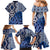 New Zealand Family Matching Mermaid Dress and Hawaiian Shirt Aotearoa Kowhaiwhai Mix Taniko Art - Blue