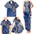 New Zealand Family Matching Tank Maxi Dress and Hawaiian Shirt Aotearoa Kowhaiwhai Mix Taniko Art - Blue