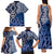 New Zealand Family Matching Tank Maxi Dress and Hawaiian Shirt Aotearoa Kowhaiwhai Mix Taniko Art - Blue