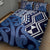 New Zealand Quilt Bed Set Aotearoa Kowhaiwhai Mix Taniko Art - Blue