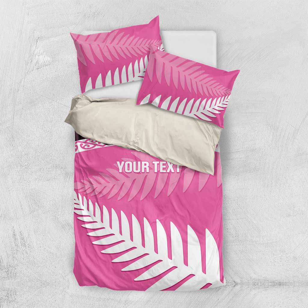 Custom New Zealand Aotearoa Cricket Bedding Set Go White Silver Fern LT14 US Twin 172cm x 218cm Pink - Polynesian Pride