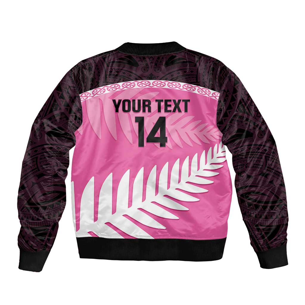Custom New Zealand Aotearoa Cricket Bomber Jacket Go White Silver Fern LT14 - Polynesian Pride