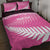 Custom New Zealand Aotearoa Cricket Quilt Bed Set Go White Silver Fern