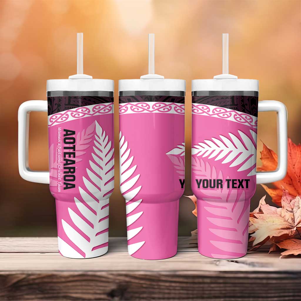 Personalised Aotearoa Cricket Tumbler With Handle Go White Silver Fern LT14 - Polynesian Pride