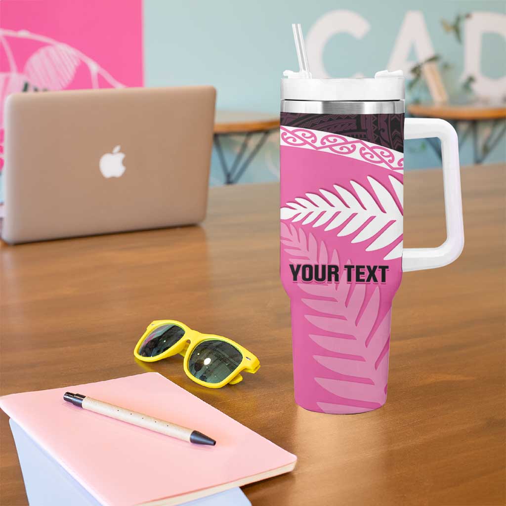 Personalised Aotearoa Cricket Tumbler With Handle Go White Silver Fern LT14 - Polynesian Pride