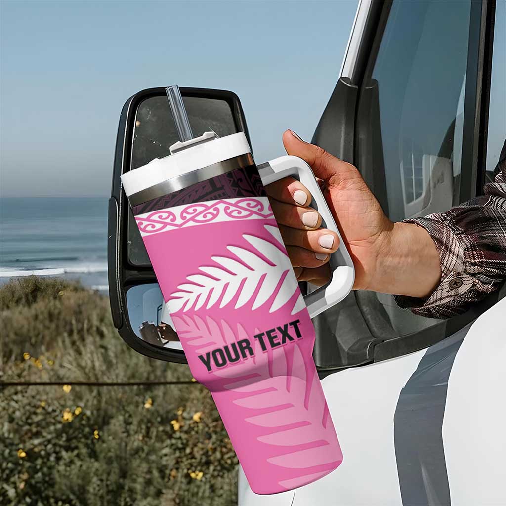Personalised Aotearoa Cricket Tumbler With Handle Go White Silver Fern LT14 - Polynesian Pride